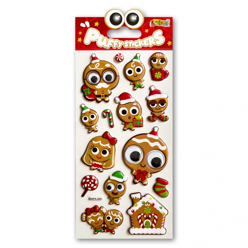 Kolori Naklejki Puffy SWPX-2003 Christmas Ginger., Naklejki, Art. kreatywne