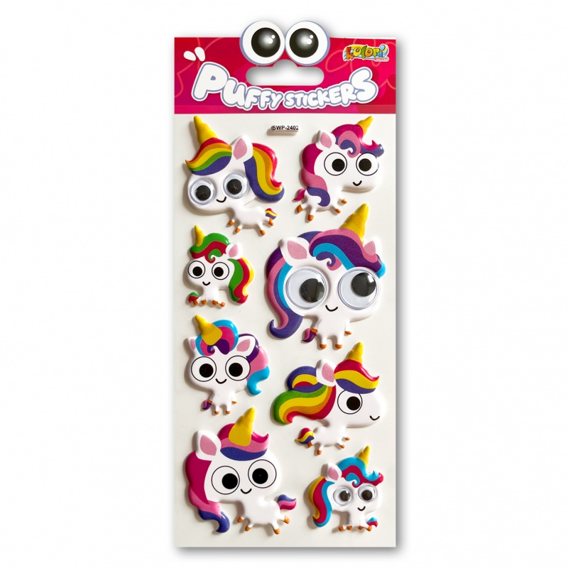 Kolori Naklejki Puffy SWP-2402 Unicorns Eyes, Naklejki, Art. kreatywne