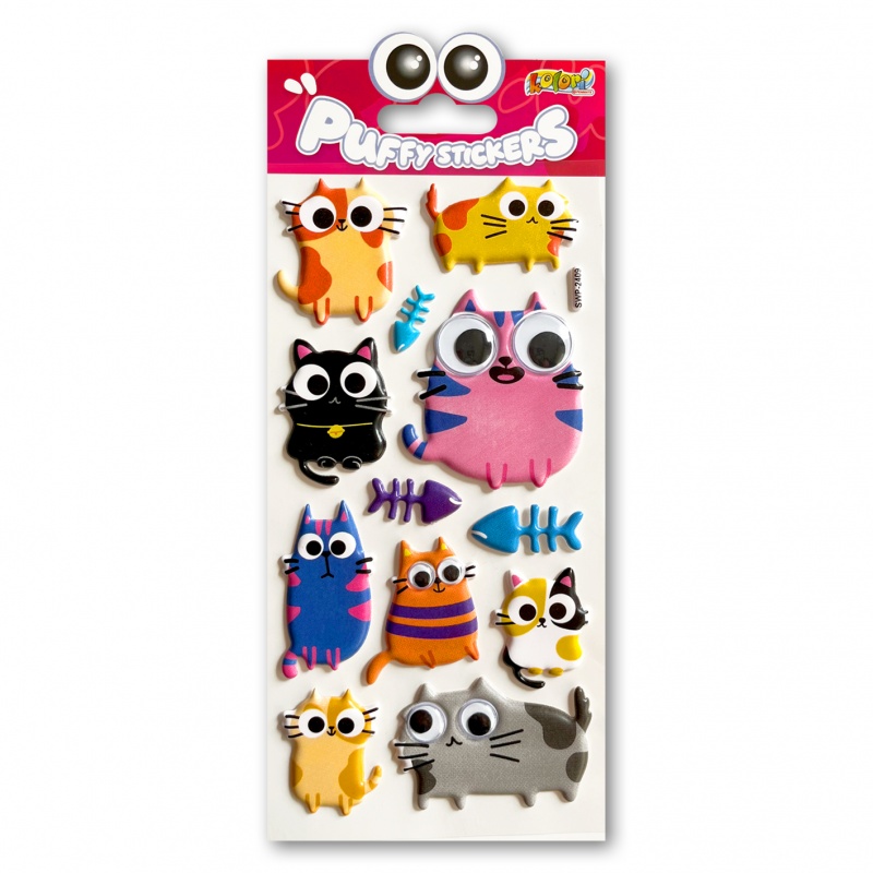 Kolori Naklejki Puffy SWP-2409 Cat Eyes, Naklejki, Art. kreatywne