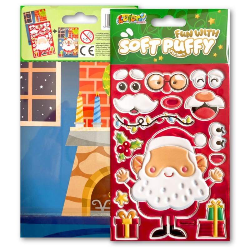 Kolori Naklejki Puffy SWPX-2101 Fun with Santa, Naklejki, Art. kreatywne