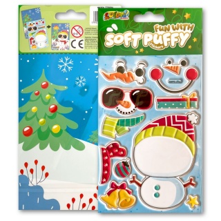 Kolori Naklejki Puffy SWPX-2102 Fun with Snowman, Naklejki, Art. kreatywne