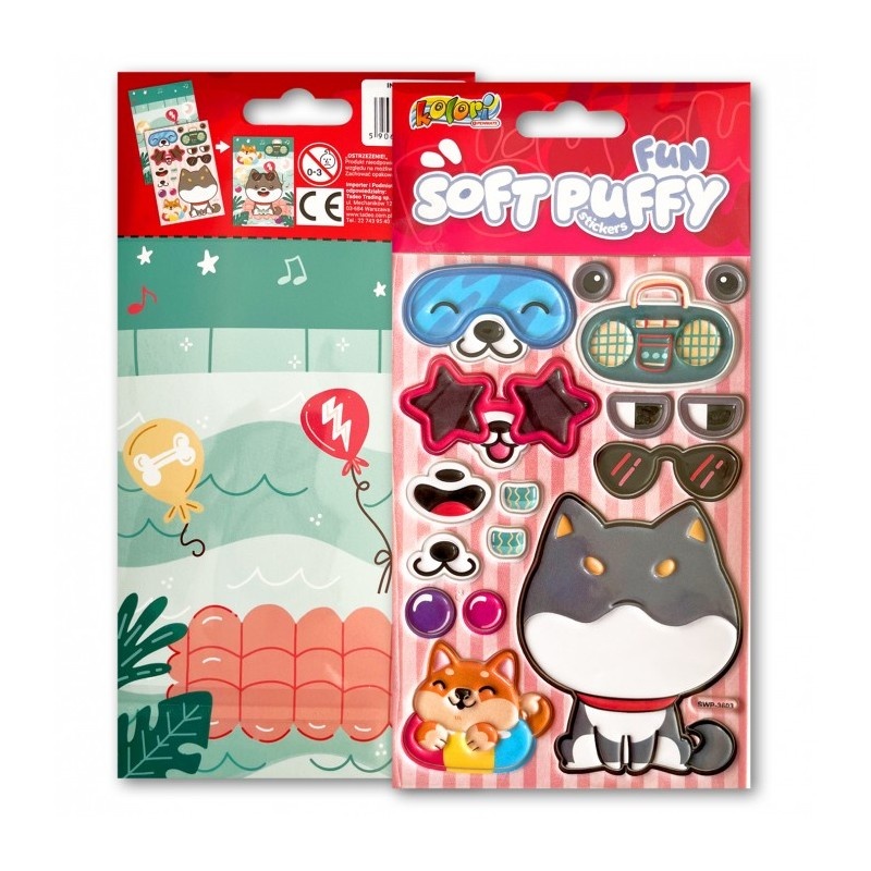 Kolori Naklejki Puffy SWP-3603 Fun with Doggi, Naklejki, Art. kreatywne
