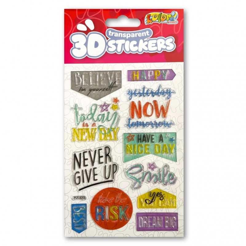 Kolori Naklejki 3D Transp.PUS-8203 Motiv.Quots I, Naklejki, Art. kreatywne