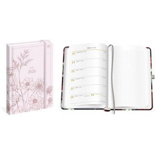 KALENDARZ B5 TYGODNIOWY MAT+UV WILDFLOWERS 2026, Tygodniowe, Kalendarze