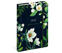 KALENDARZ A5 TYGODNIOWY MAT+UV FIORI 2026