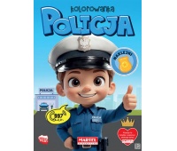 KOLOROWANKA POLICJA Z NAKLEJKAMI, Kolorowanki, Książeczki