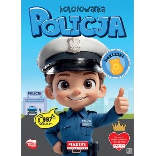 KOLOROWANKA POLICJA Z NAKLEJKAMI, Kolorowanki, Książeczki
