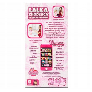 LALKA NATALIA CHODZĄCA ZE SMARTFONEM 41CM 3090, Lalki, Zabawki