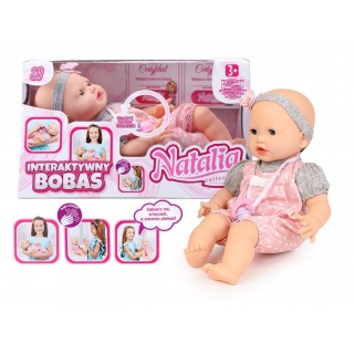 LALKA NATALIA BOBAS MIMICZNY ZE SMOCZKIEM 41CM, Lalki, Zabawki