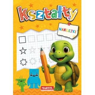KSZTAŁTY Z NAKLEJKAMI, Kolorowanki, Książeczki