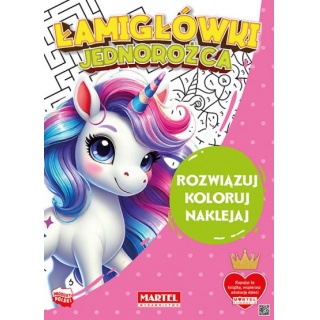 ŁAMIGŁÓWKI JEDNOROŻCA Z NAKLEJKAMI, Edukacyjne, Książeczki