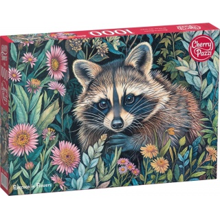PUZZLE 1000 CHERRYPAZZI RACCOON IN FLOWERS, 1000 elementów, Puzzle
