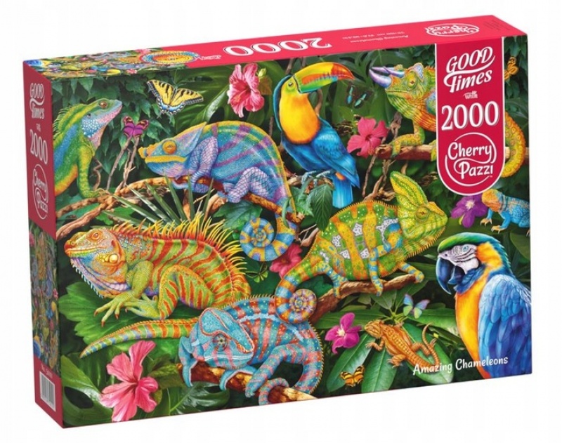 PUZZLE 2000 CHERRYPAZZI AMAZING CHAMELEONS, 2000 element&oacute;w, Puzzle