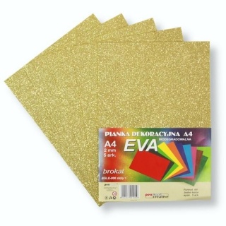 PIANKA EVA BROKAT ZŁOTA 1 A4 /5/, Pianki, gąbki, Art. kreatywne