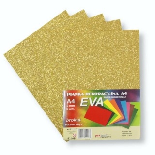PIANKA EVA BROKAT ZŁOTA 2 A4 /5/, Pianki, gąbki, Art. kreatywne