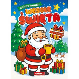 WESOŁE ŚWIĘTA Z NAKLEJKAMI, Kolorowanki, Książeczki