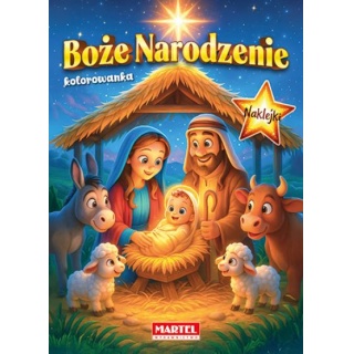 BOŻE NARODZENIE SZOPKA Z NAKLEJKAMI, Kolorowanki, Książeczki