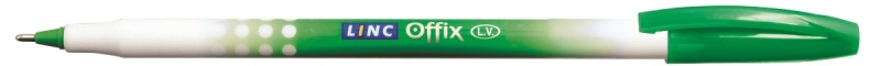 Długopis LINC Offix, śr. kulki 1mm, gr. linii 0,33mm, zielony, Długopisy, Artykuły do pisania i korygowania