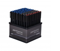 Display długopisów LINC Pentonic, śr. kulki 0,7mm, gr. linii 0,3mm, 100 szt., mix kolorów, Długopisy, Artykuły do pisania i korygowania