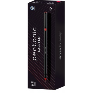 Długopis LINC Pentonic, śr. kulki 0,7mm, gr. linii 0,3mm, czerwony, Długopisy, Artykuły do pisania i korygowania