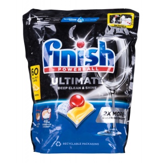 Tabletki do zmywarki FINISH Ultimate All in One, 60 szt., lemon, Środki czyszczące, Artykuły higieniczne i dozowniki