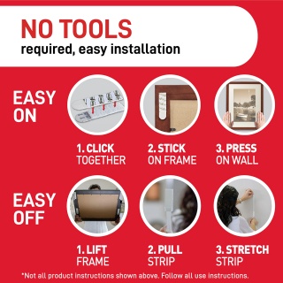 Rzepy COMMAND&trade; (17201), do wieszania obraz&oacute;w, średnie, 4 komplety., białe, Haczyki, Prezentacja