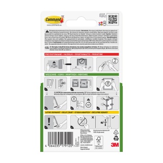 Rzepy COMMAND&trade; (17201), do wieszania obraz&oacute;w, średnie, 4 komplety., białe, Haczyki, Prezentacja