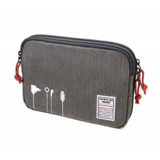 Organizer TROIKA Business Tech Pouch 2, na kable i akcesoria, szary, Ekskluzywne, Gadżety