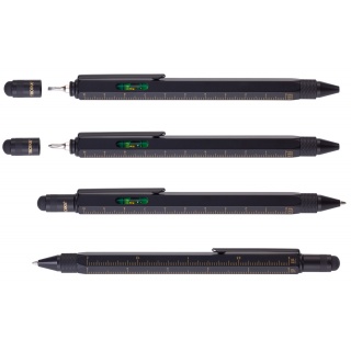 Długopis wielozadaniowy TROIKA Construction, czarny mat, Długopisy, Artykuły do pisania i korygowania