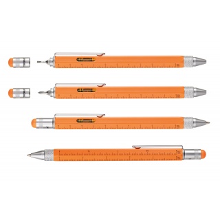 Długopis wielozadaniowy TROIKA Construction, pomarańczowy neonowy, Długopisy, Artykuły do pisania i korygowania