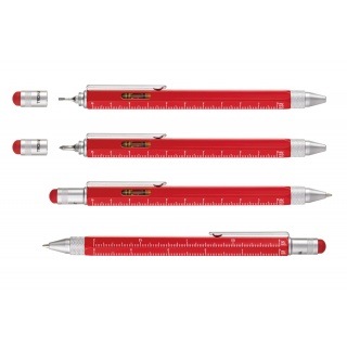 Długopis wielozadaniowy TROIKA Construction, czerwony, Długopisy, Artykuły do pisania i korygowania