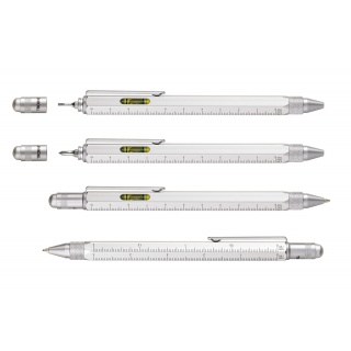 Długopis wielozadaniowy TROIKA Construction, srebrny, Długopisy, Artykuły do pisania i korygowania