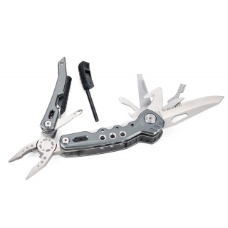 Narzędzie wielofunkcyjne TROIKA Fire Tool, 14 funkcji, szary, Ekskluzywne, Gadżety