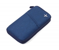 Etui na dokumenty TROIKA Safe Flight, na suwak, niebieskie, Ekskluzywne, Gadżety