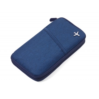 Etui na dokumenty TROIKA Safe Flight, na suwak, niebieskie, Ekskluzywne, Gadżety