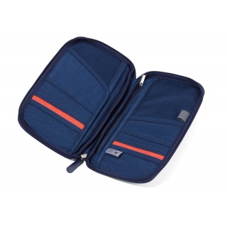 Etui na dokumenty TROIKA Safe Flight, na suwak, niebieskie, Ekskluzywne, Gadżety