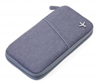 Etui na dokumenty TROIKA Safe Flight, na suwak, szare, Ekskluzywne, Gadżety