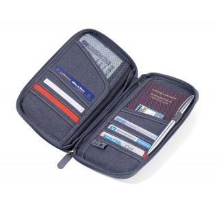 Etui na dokumenty TROIKA Safe Flight, na suwak, szare, Ekskluzywne, Gadżety