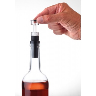 Zestaw do wina TROIKA Weinprobe, korkociąg + nożyk + zatyczka, czarny, Ekskluzywne, Gadżety