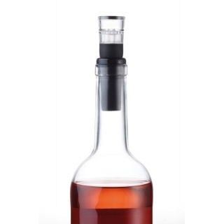 Zestaw do wina TROIKA Weinprobe, korkociąg + nożyk + zatyczka, czarny, Ekskluzywne, Gadżety