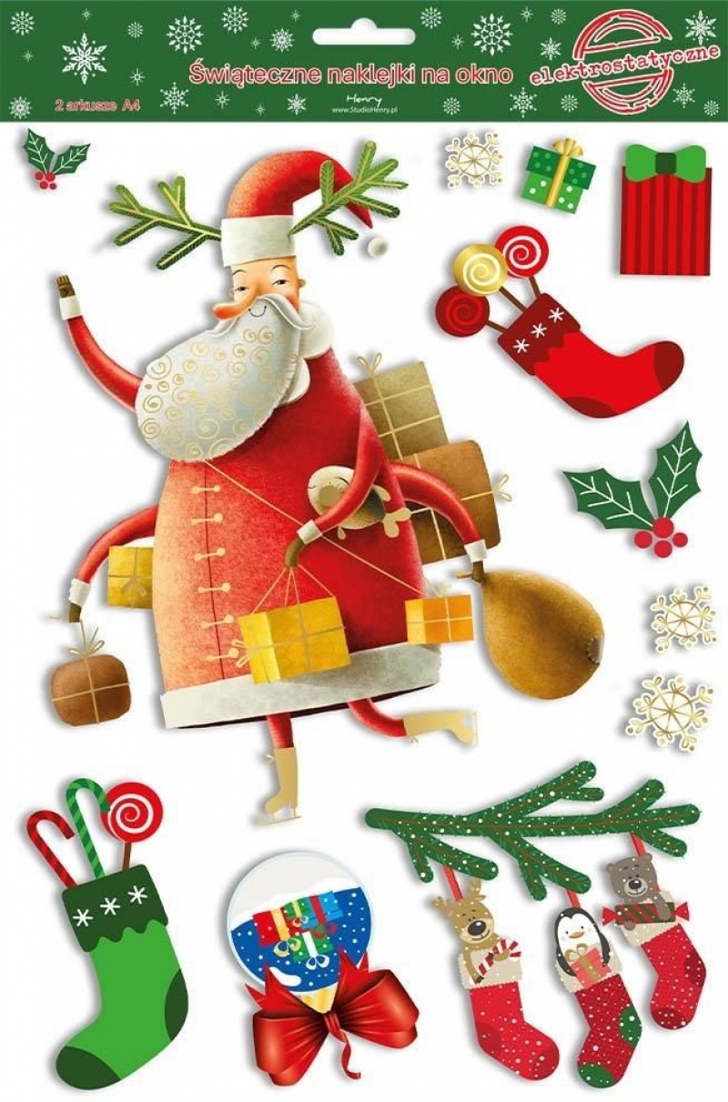 Naklejka elektrostatyczna BN MIKOŁAJ, Naklejki, Art. kreatywne