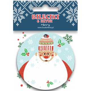 BILECIK DO PREZENTU MIKOŁAJ Z BRODĄ, Karnety, kartki okolicznościowe, Art. dekoracyjne i prezentowe