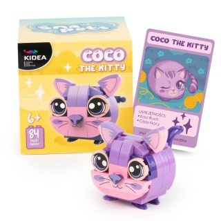 KLOCKI SNAPETS KOT FIOLETOWY KIDEA, Klocki, Zabawki