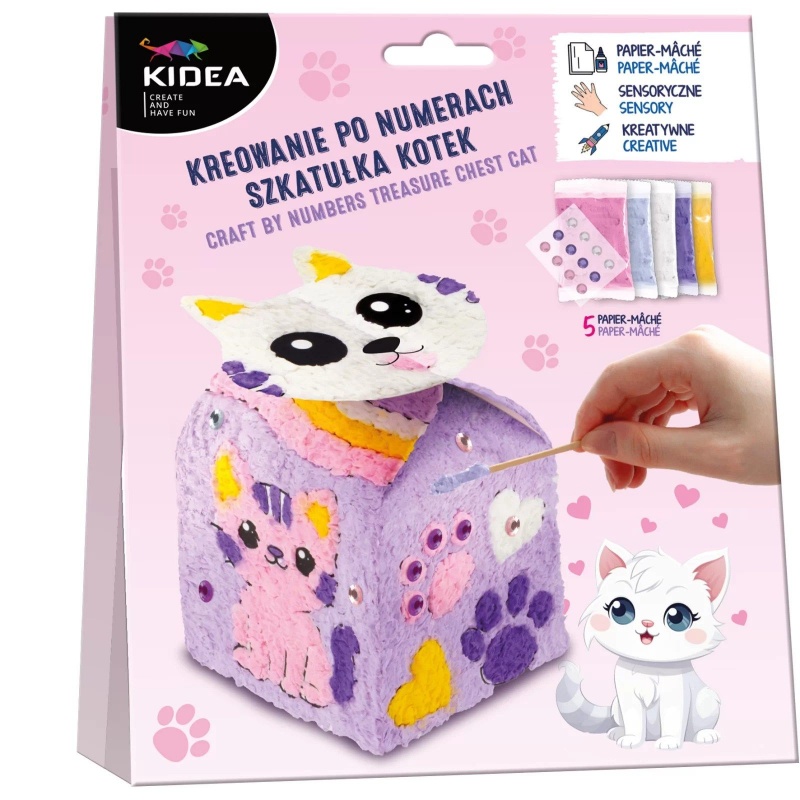 KREOWANIE PO NUMERACH SZKATUŁKA KOTEK KIDEA, Kreatywne, Zabawki