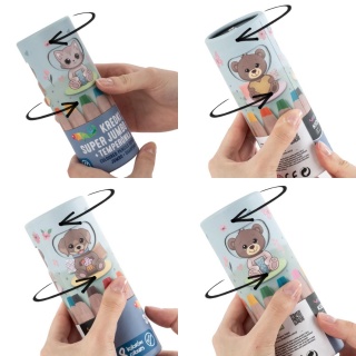 KREDKI SUPER JUMBO 8 KOLOR&Oacute;W TEMPER&Oacute;WKA KIDEA, Kredki oł&oacute;wkowe, Plastyka