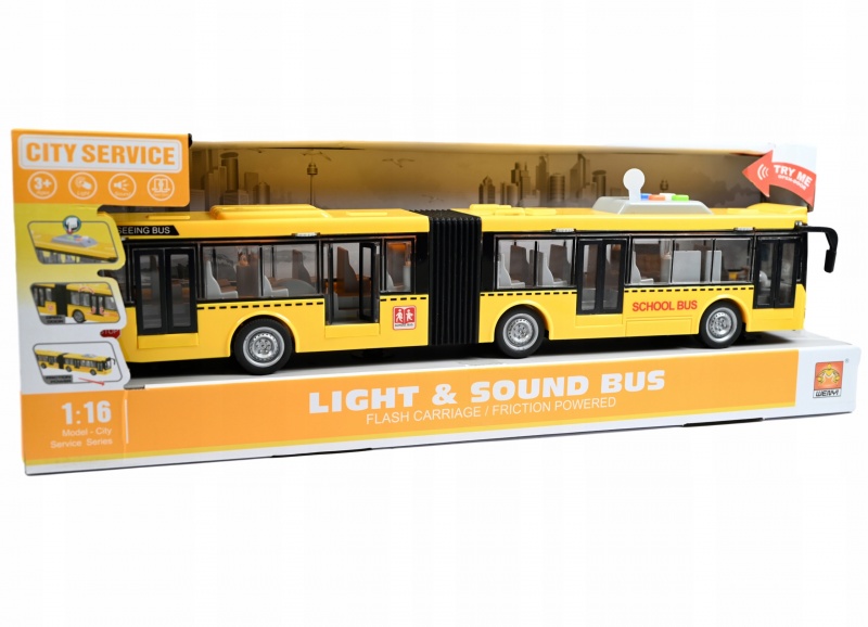 AUTOBUS PRZEGUBOWY ŚWIATŁO DŹWIĘK, Pojazdy, Zabawki