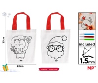 TORBA ŚWIĄTECZNA DO MALOW.MIKOŁAJ/KOTEK + 3 FLAM.