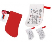 ŚWIĄTECZNA SKARPETA DO MALOWANIA + 3 FLAMASTRY