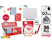 ŚWIĄTECZNY NOTES Z MINI DŁUGOPISEM