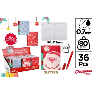 ŚWIĄTECZNY NOTES Z MINI DŁUGOPISEM, Notesy szkolne, Zeszyty i bloki